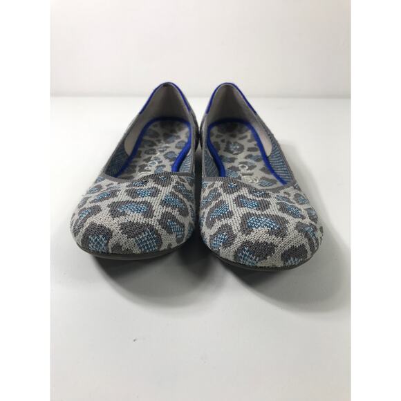 Rothy's Women's 9 Flats Gray Blue Animal Print Casual Comfy Slip op Travel Vaca - Picture 2 of 8
